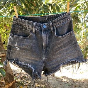 Black denim shorts